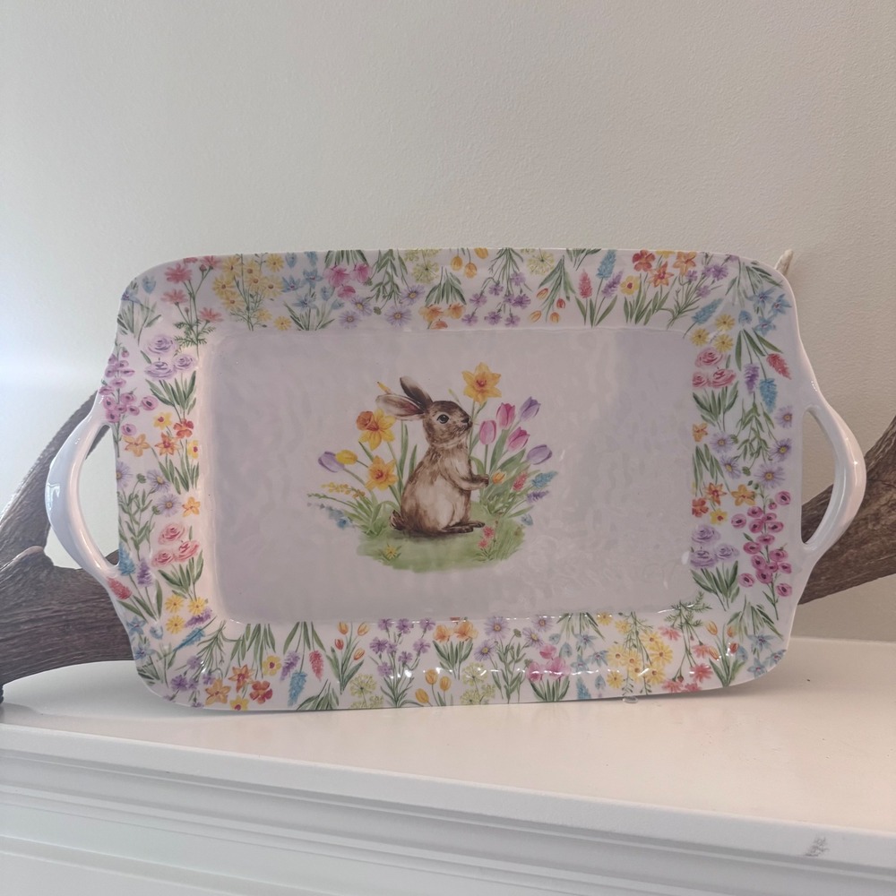 Spring Garden colorful melamine serving platter